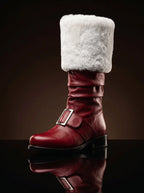 Santa Claus Buckle Boot With Fur