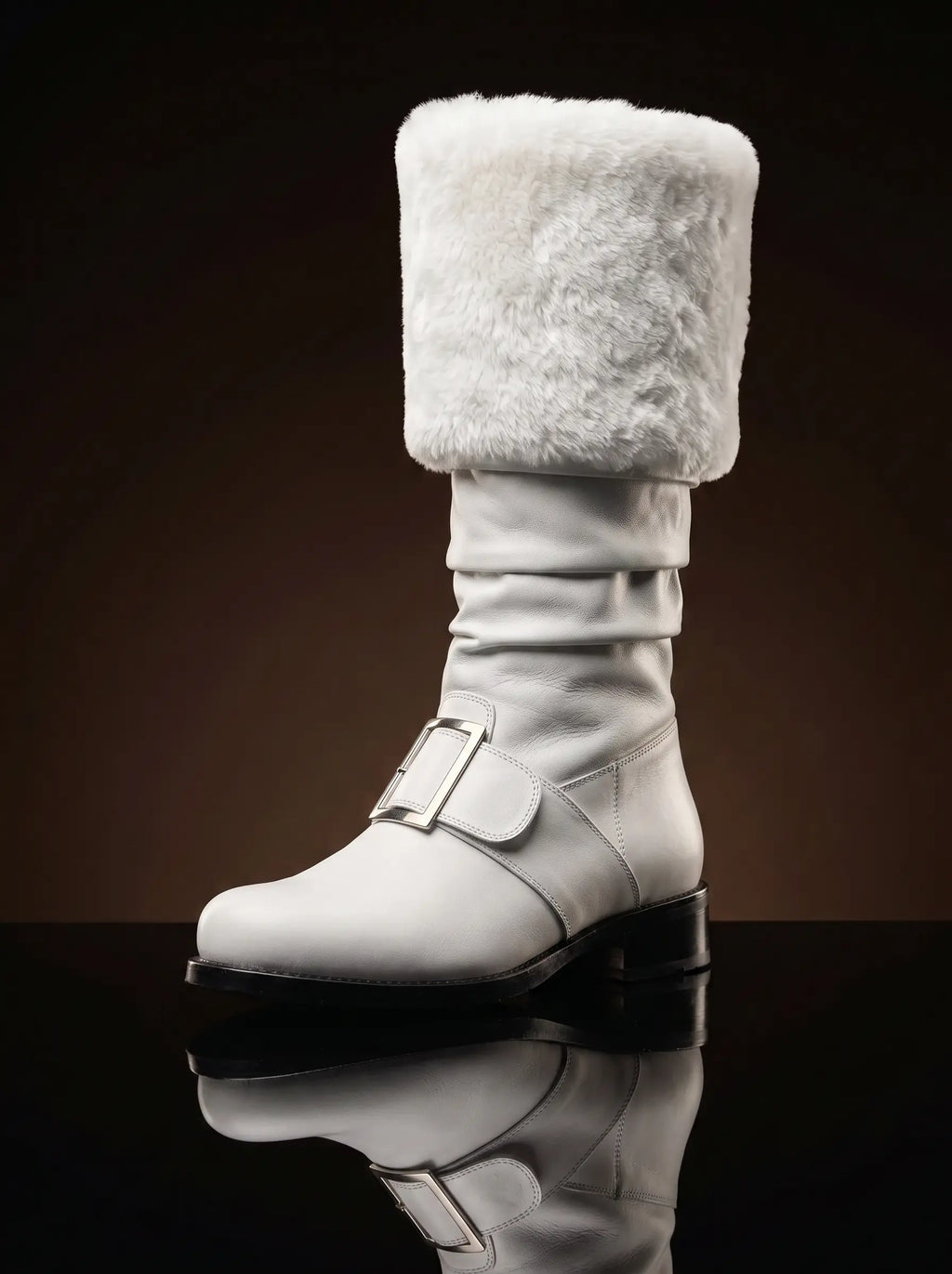 Santa Claus Buckle Boot With Fur
