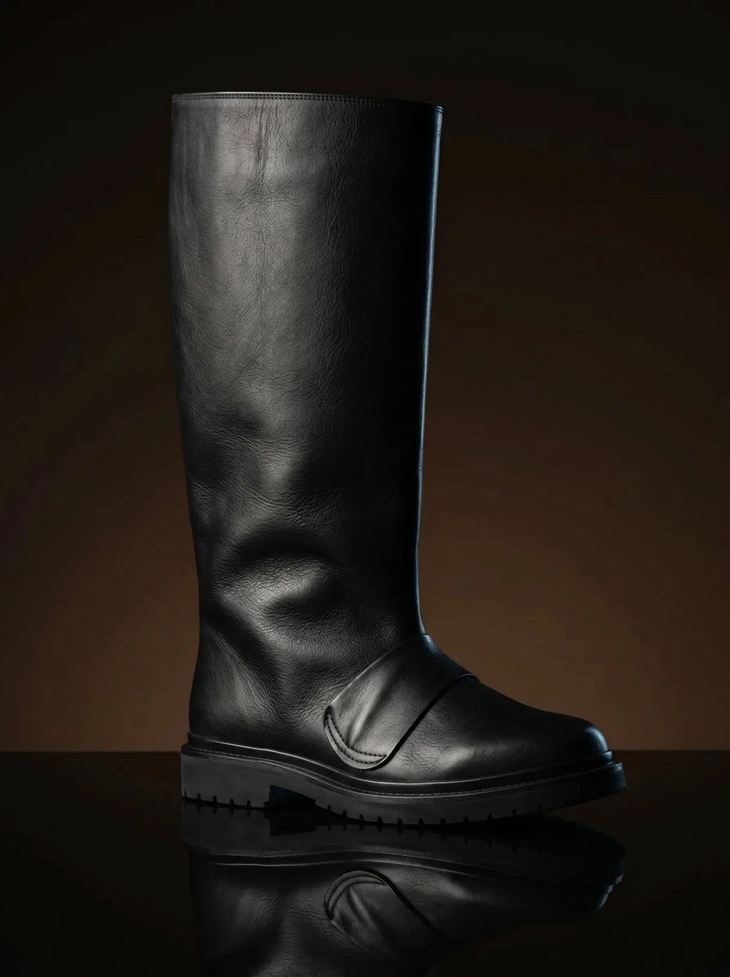 Star Wars Biker Scout long black leather boots — custom made by NOIRTIDE