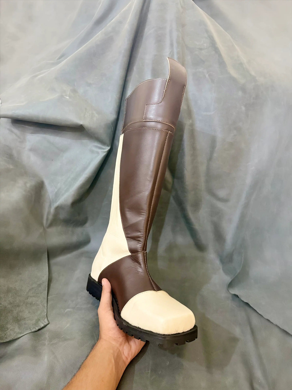 Jedi Temple Guard leather boots — custom Star Wars cosplay by NOIRTIDE