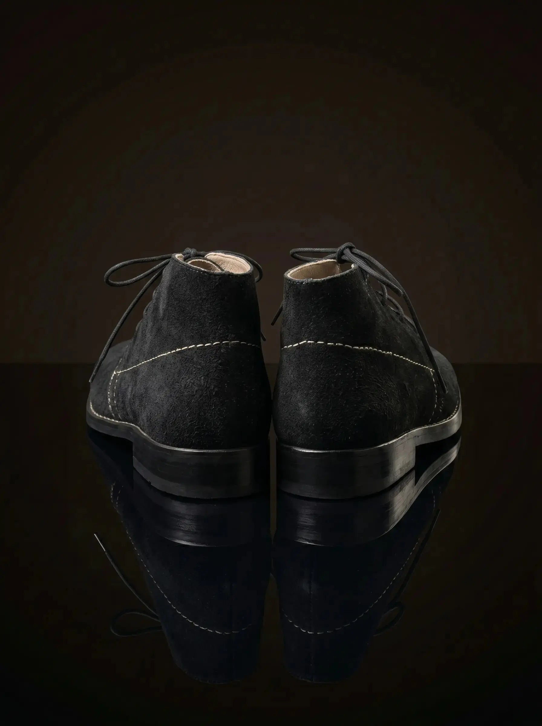 Reenactor wearing black suede Noirtide vintage brogan shoes in 19th century Civil War civilian costume