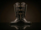 Front view of NOIRTIDE handmade 1940 US Army Cavalry field boots