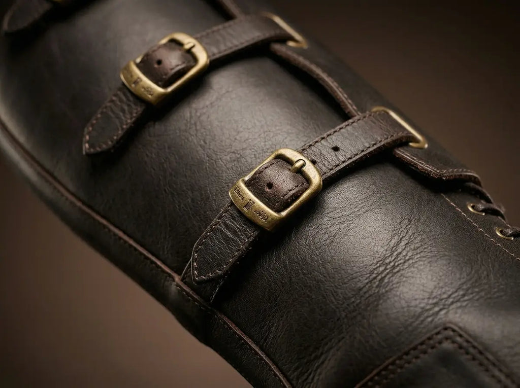 Leather texture on NOIRTIDE 1940 US Army Cavalry field boots