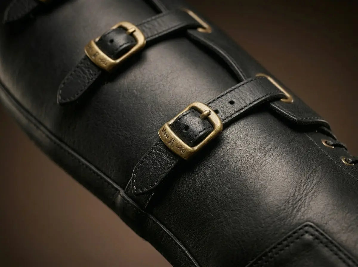 Leather texture on NOIRTIDE 1940 US Army Cavalry field boots