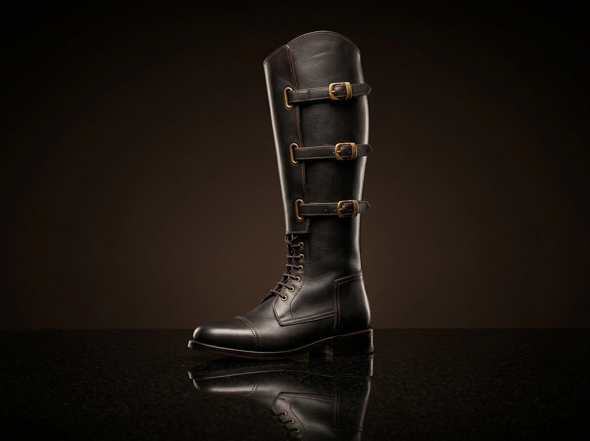 1940 US Army Cavalry field boots in genuine leather — handmade by NOIRTIDE