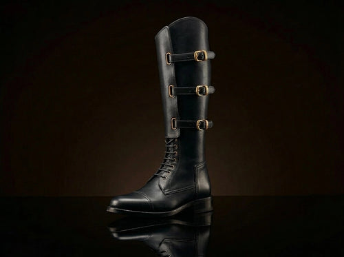 1940 US Army Cavalry field boots in genuine leather — handmade by NOIRTIDE