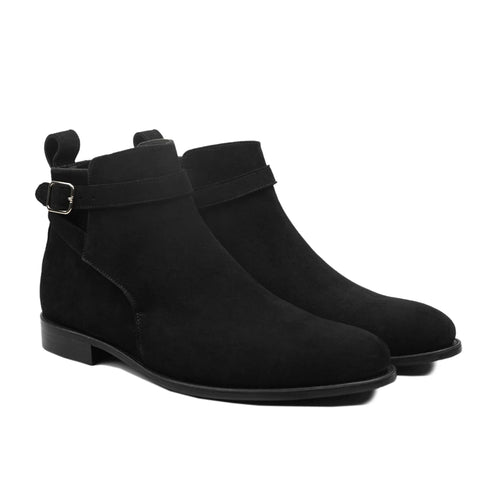 noirtide Bespoke Black Kid Suede Men Jodhpur Boot