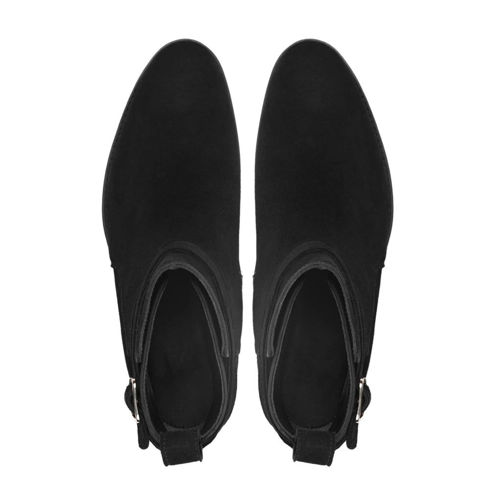 noirtide Bespoke Black Kid Suede Men Jodhpur Boot