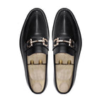 Noirtide Bespoke Black Leather Horsebit Loafer For Men