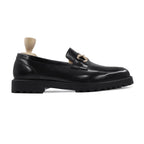 Noirtide Bespoke Black Leather Horsebit Loafer For Men