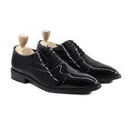 noirtide Bespoke Black Patent Leather Wholecut Men Shoes