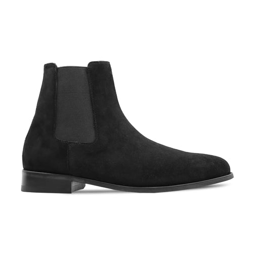 noirtide Bespoke Black Suede Leather Chelsea Boots For Men
