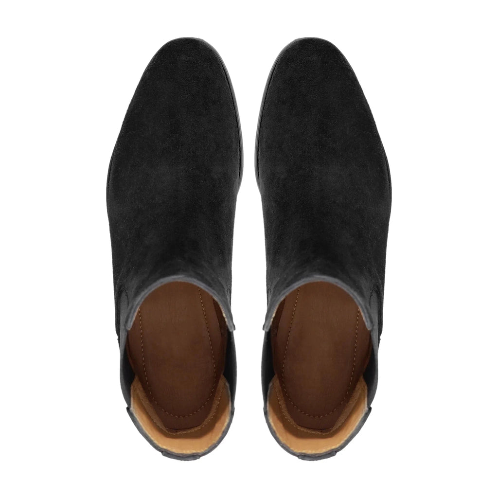 noirtide Bespoke Black Suede Leather Chelsea Boots For Men