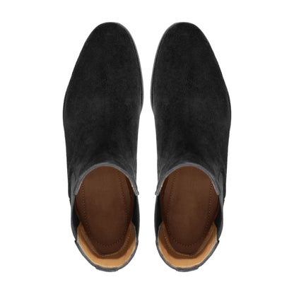 noirtide Bespoke Black Suede Leather Chelsea Boots For Men