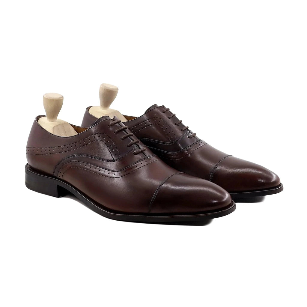 noirtide Bespoke Brown Leather Oxford Men Shoes