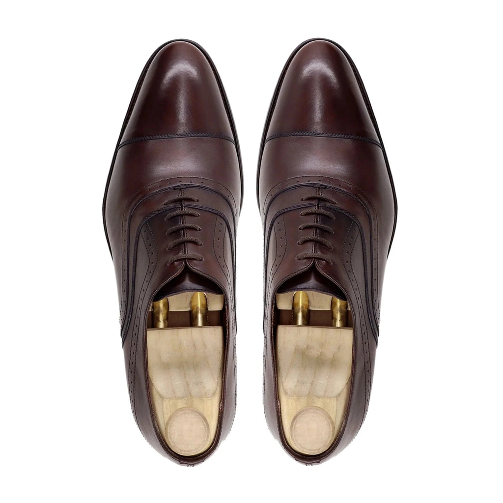 noirtide Bespoke Brown Leather Oxford Men Shoes