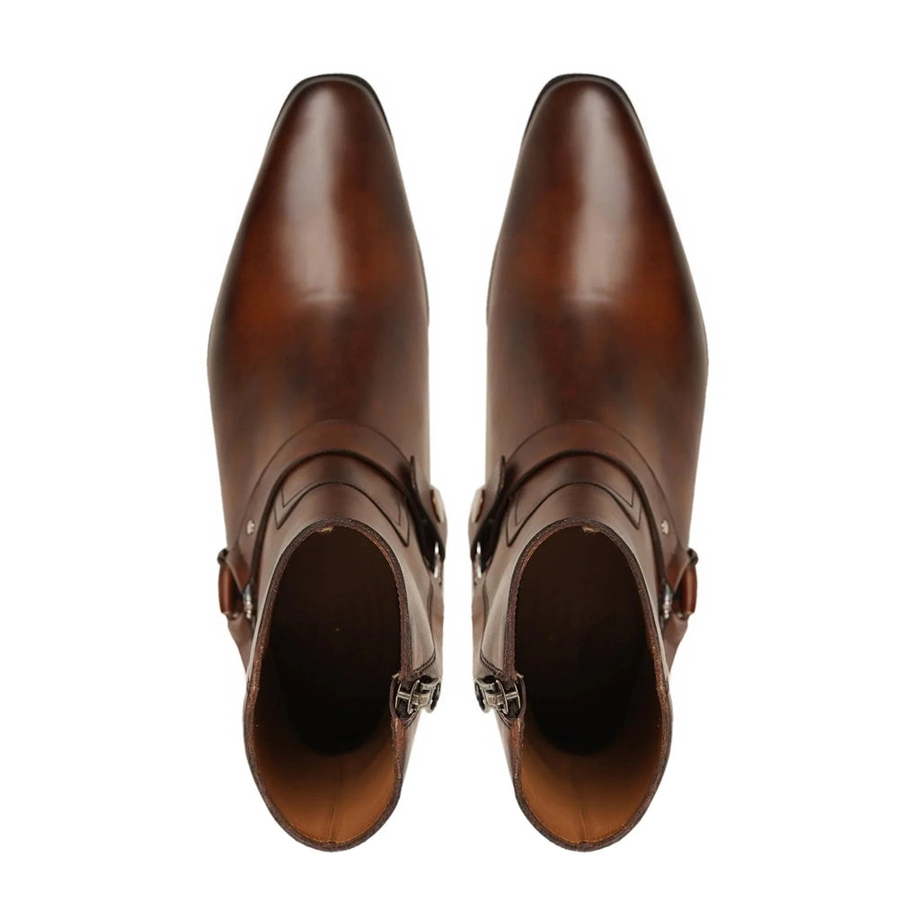 noirtide Bespoke Brown Patin Leather Men Jodhpur Boots