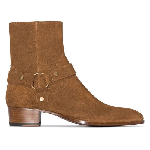 noirtide Bespoke Brown Suede Men Ankle Boots