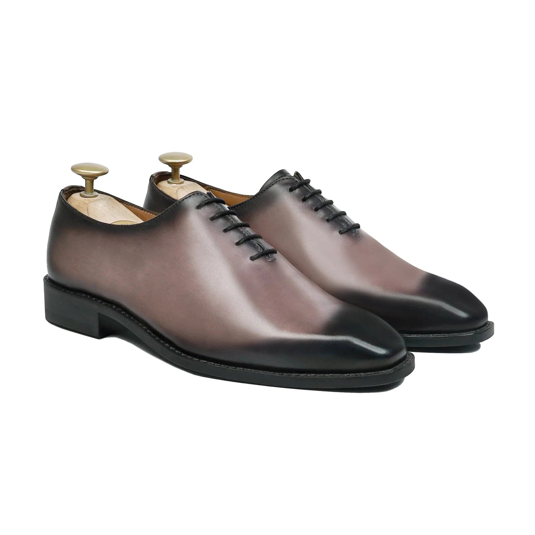 noirtide Bespoke Burnished Light Purple Patina Calf Leather Men Wholecut Shoe – Goodyear Welted