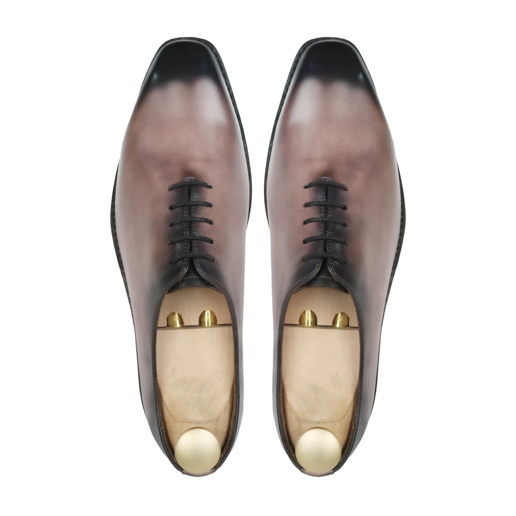 noirtide Bespoke Burnished Light Purple Patina Calf Leather Men Wholecut Shoe – Goodyear Welted