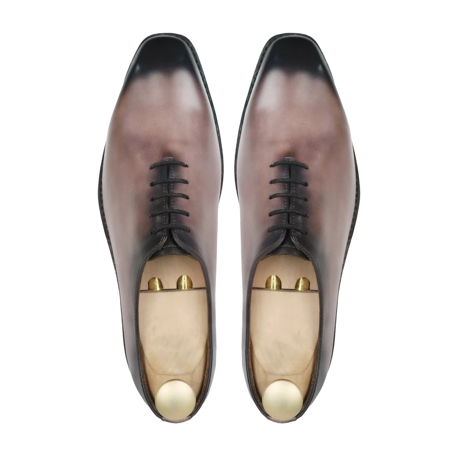 noirtide Bespoke Burnished Light Purple Patina Calf Leather Men Wholecut Shoe – Goodyear Welted