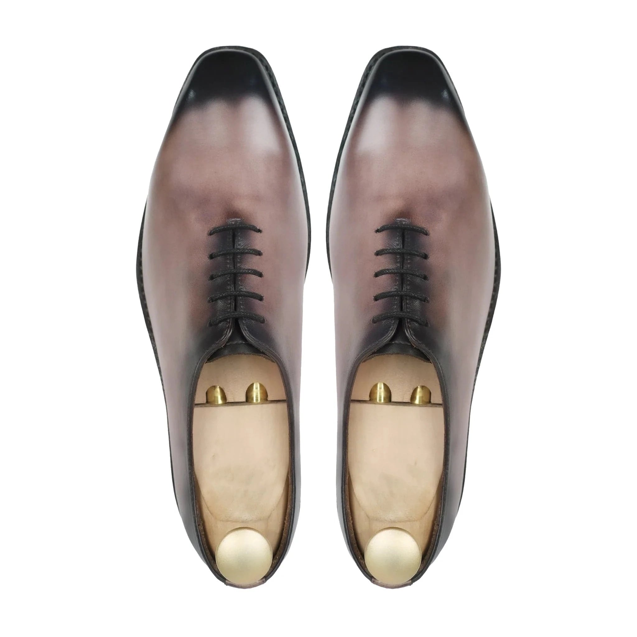 noirtide Bespoke Burnished Light Purple Patina Calf Leather Men Wholecut Shoe – Goodyear Welted