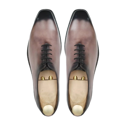 noirtide Bespoke Burnished Light Purple Patina Calf Leather Men Wholecut Shoe – Goodyear Welted