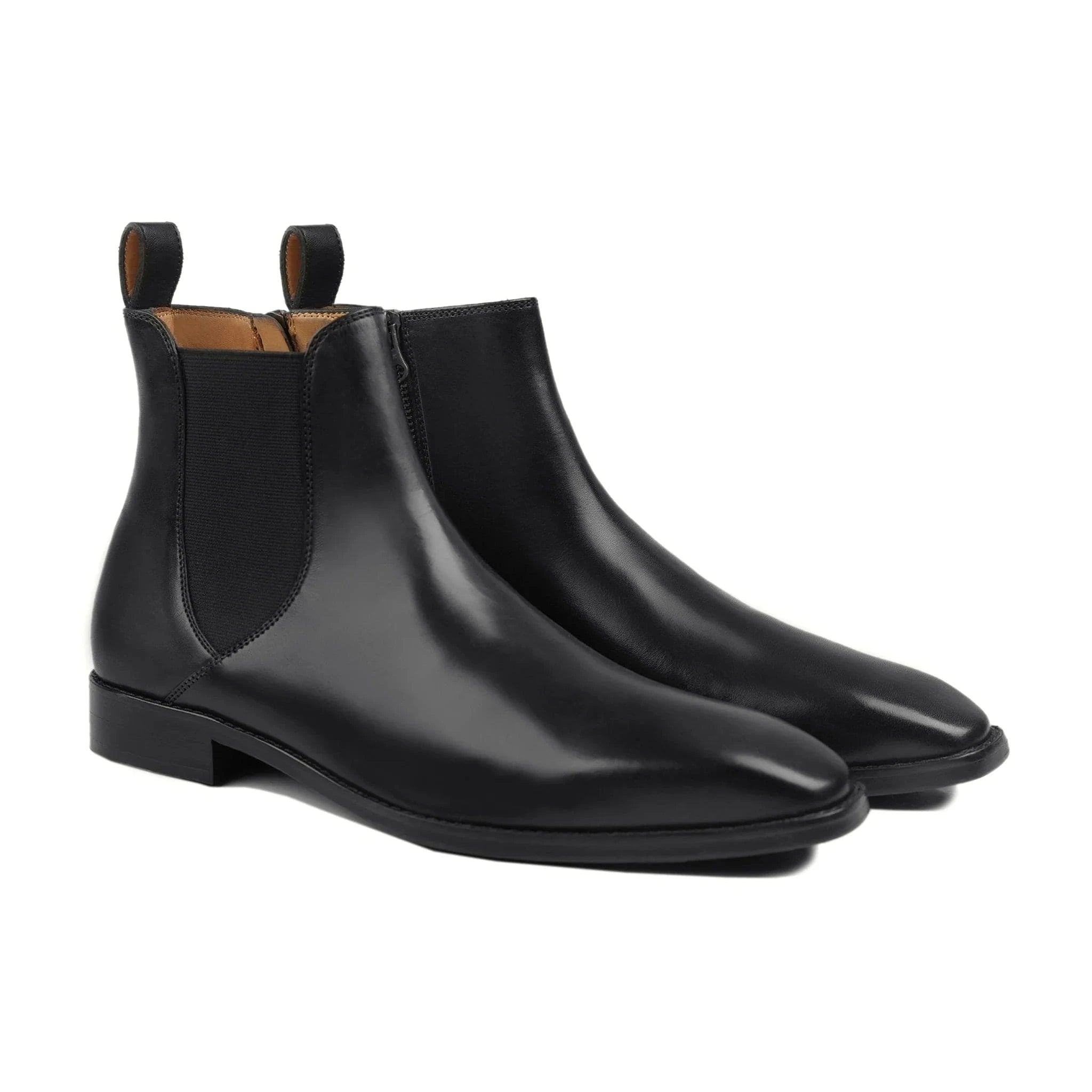 noirtide Bespoke Calf Leather Black Chelsea Boots For Men
