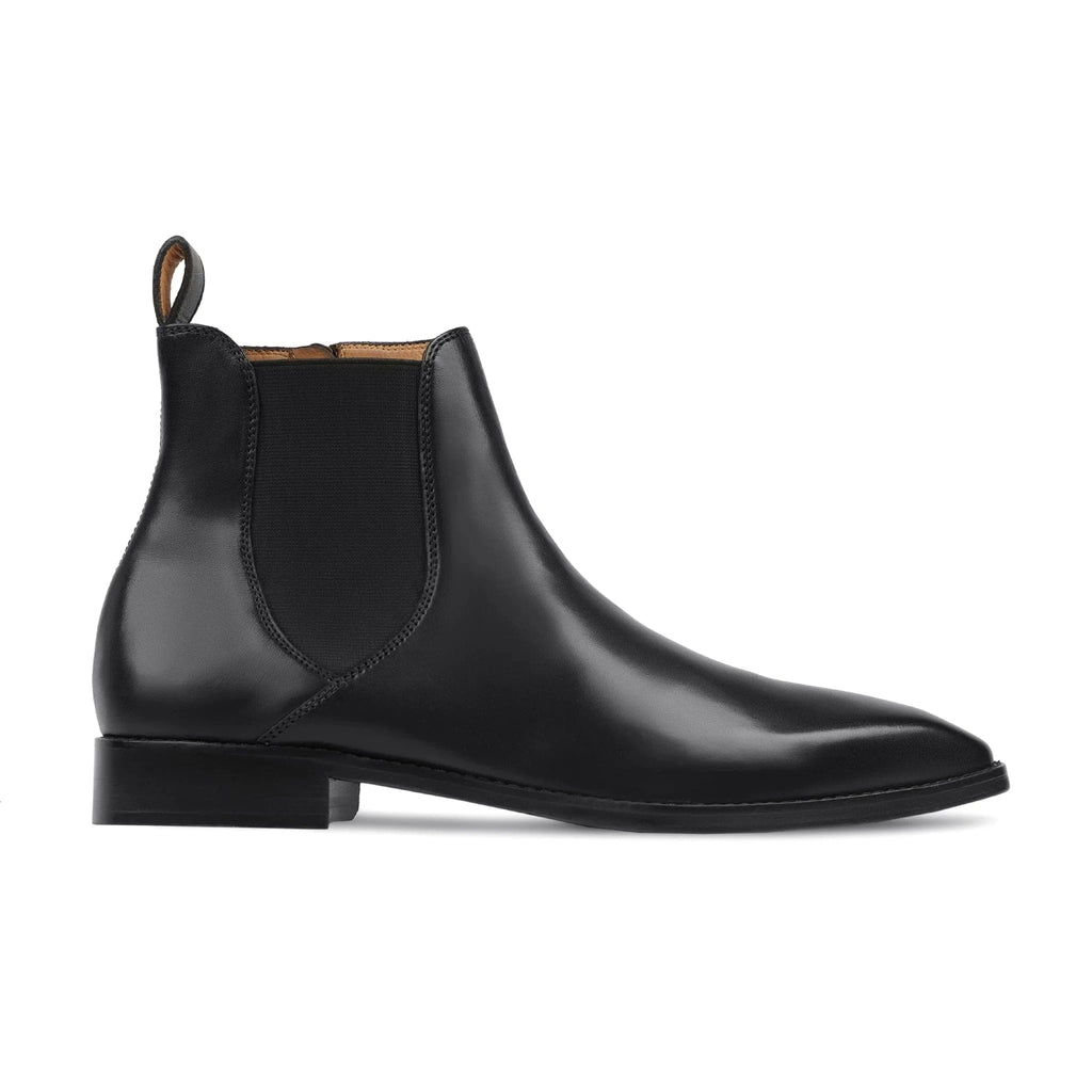 noirtide Bespoke Calf Leather Black Chelsea Boots For Men