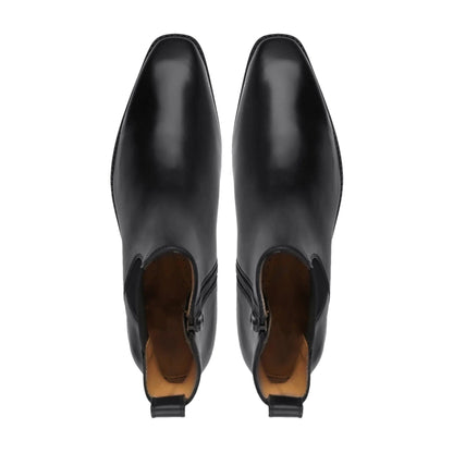 noirtide Bespoke Calf Leather Black Chelsea Boots For Men