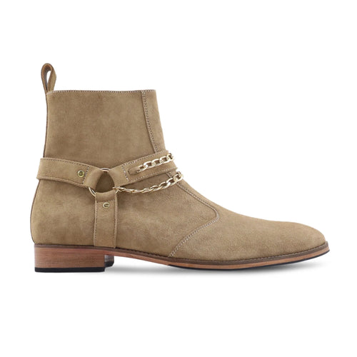 noirtide Bespoke Camel Kid Suede Men Jodhpur Boot