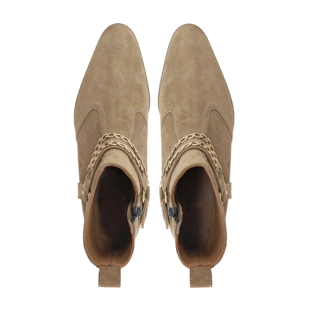 noirtide Bespoke Camel Kid Suede Men Jodhpur Boot