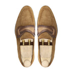 Noirtide Bespoke Camel Suede Loafers For Men