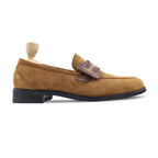 Noirtide Bespoke Camel Suede Loafers For Men