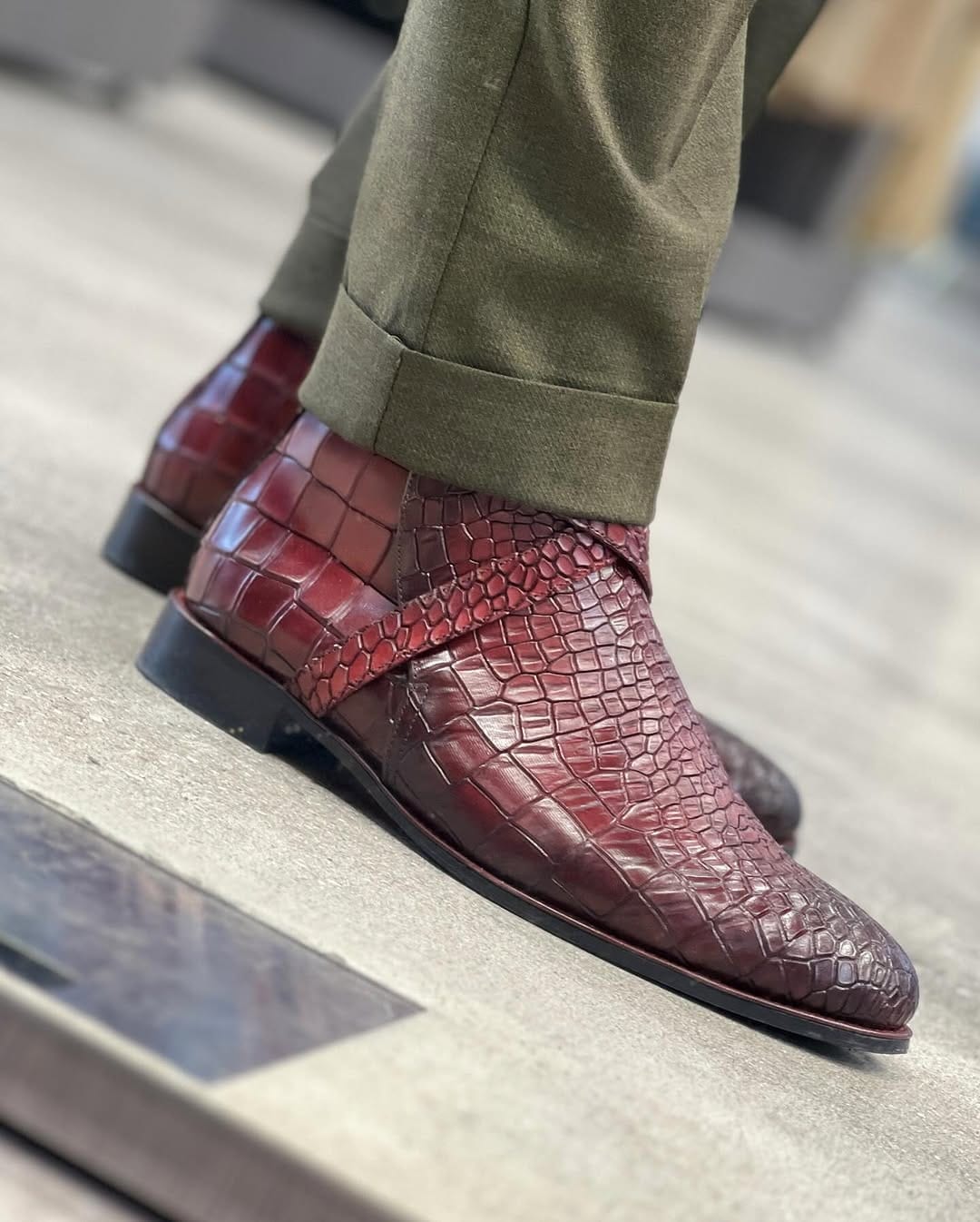 noirtide Bespoke Crocodile Men Jodhpur Boots