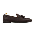 Noirtide Bespoke Dark Brown Pebble Grain Leather Tessell Loafer for Men