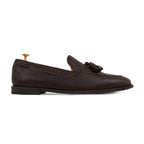 Noirtide Bespoke Dark Brown Pebble Grain Leather Tessell Loafer for Men