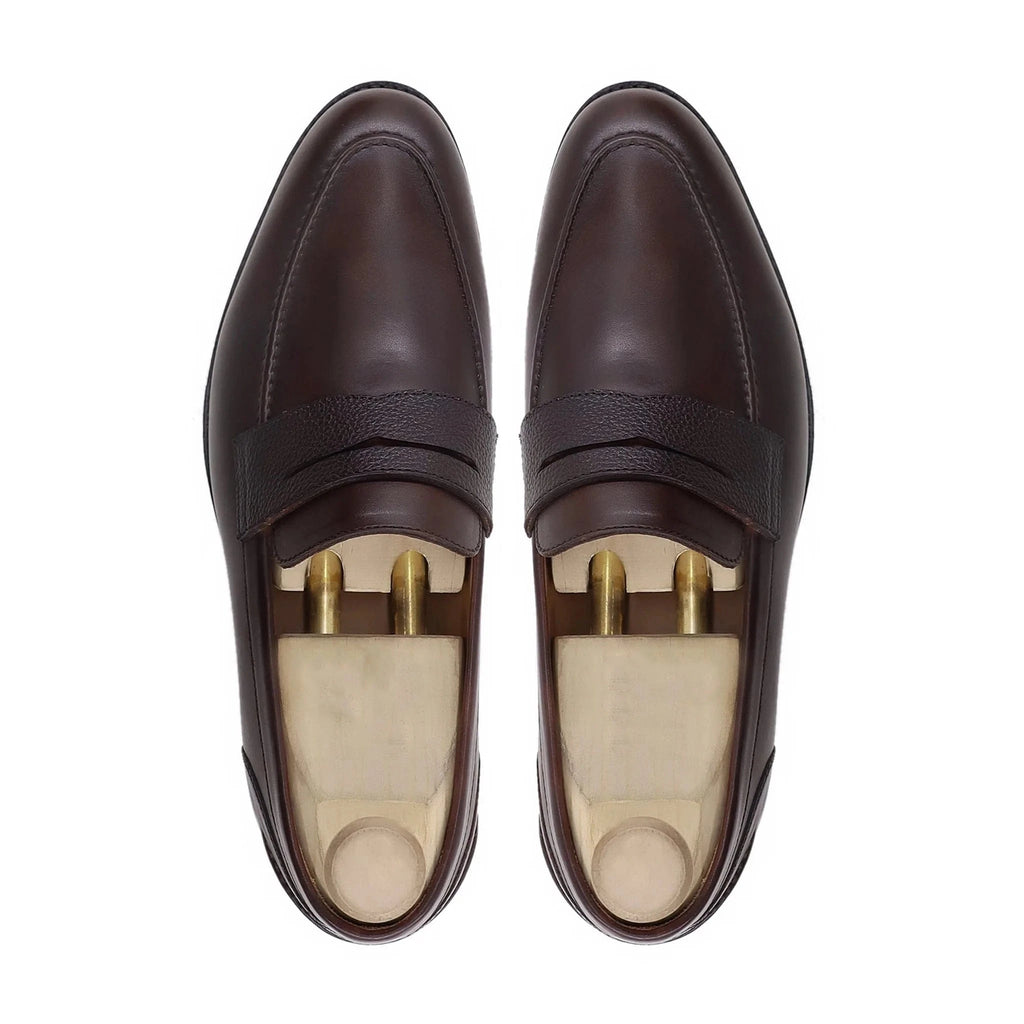 Noirtide Bespoke Dark Brown Penny Loafer for Men