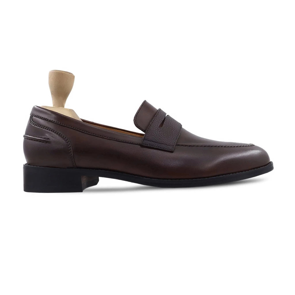 Noirtide Bespoke Dark Brown Penny Loafer for Men