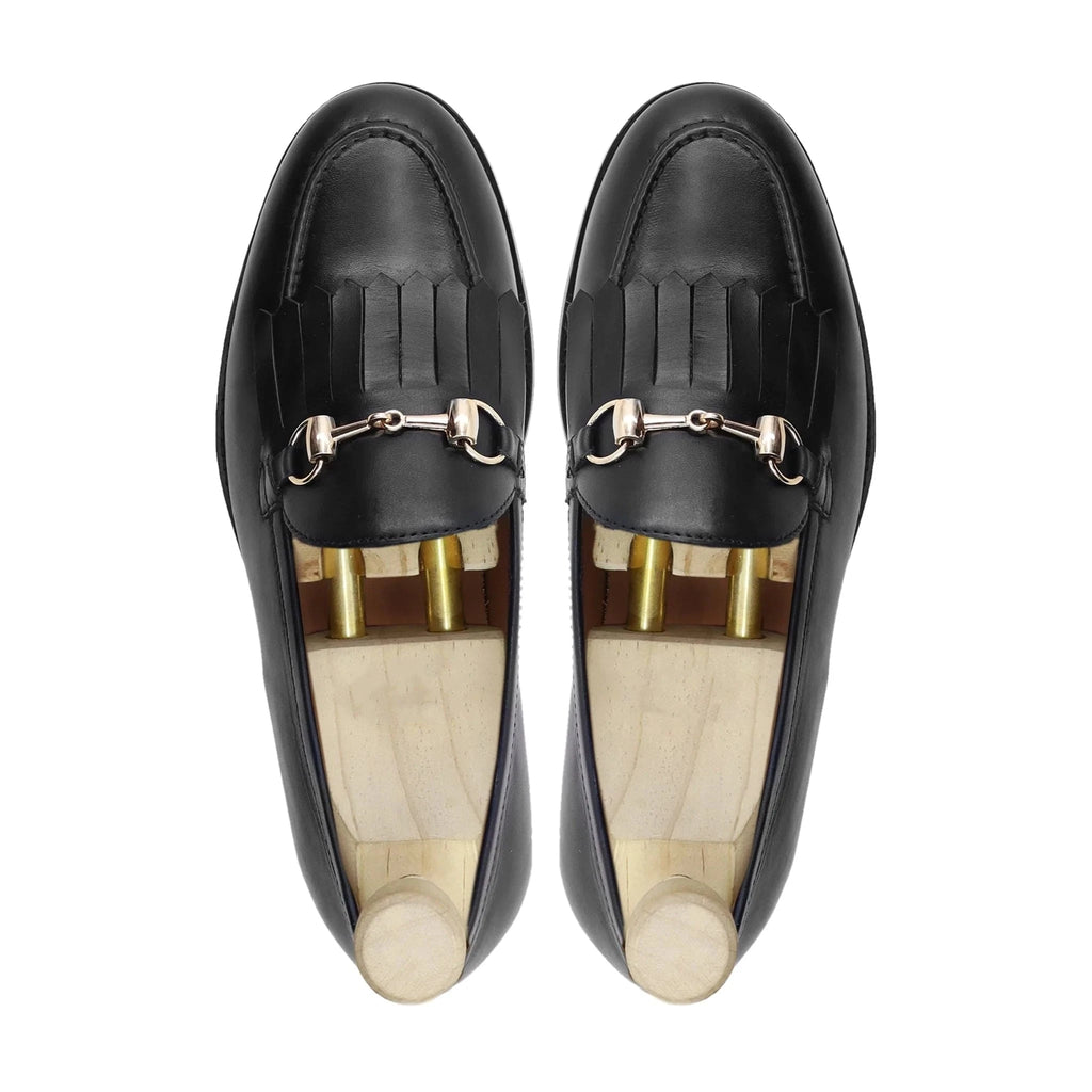 Noirtide Bespoke Men's Black Calf Leather Loafer