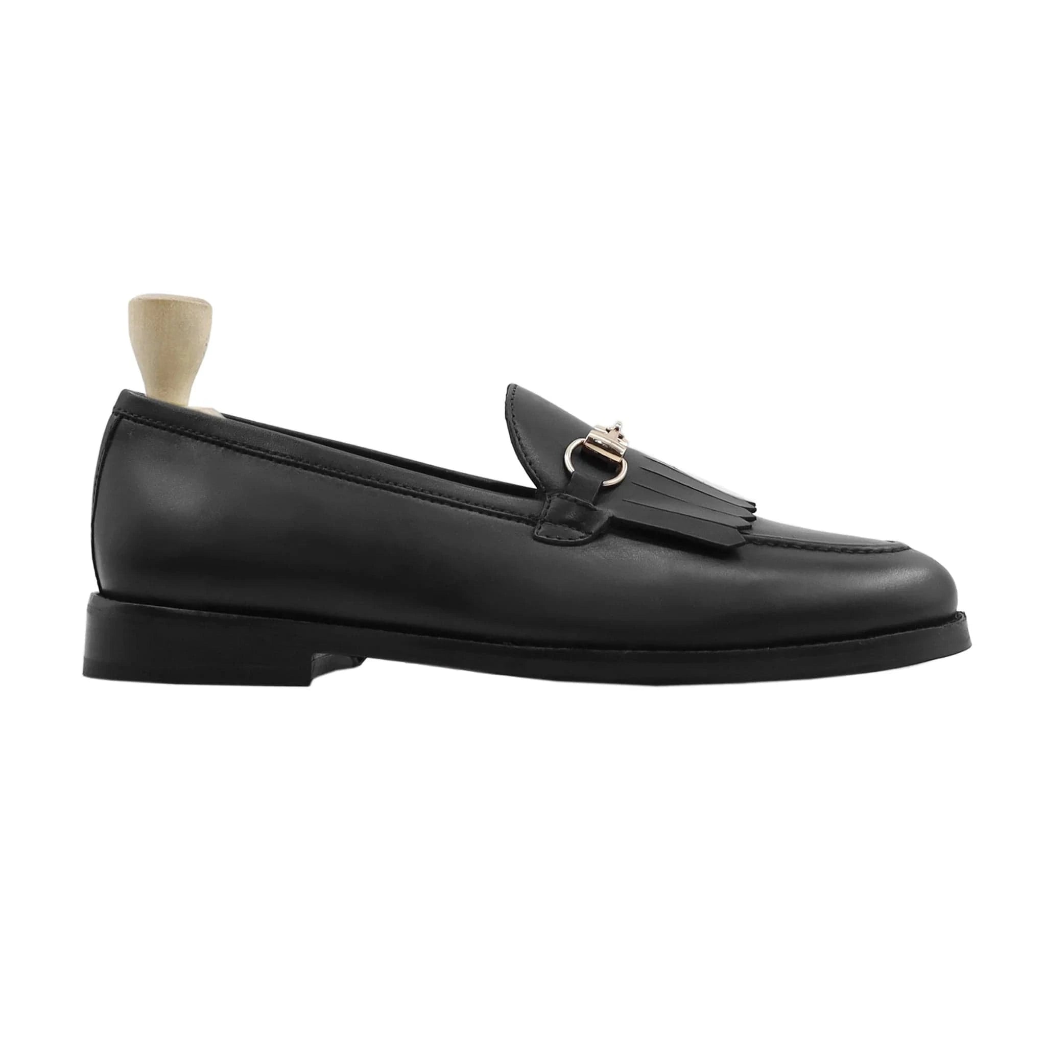 Noirtide Bespoke Men's Black Calf Leather Loafer