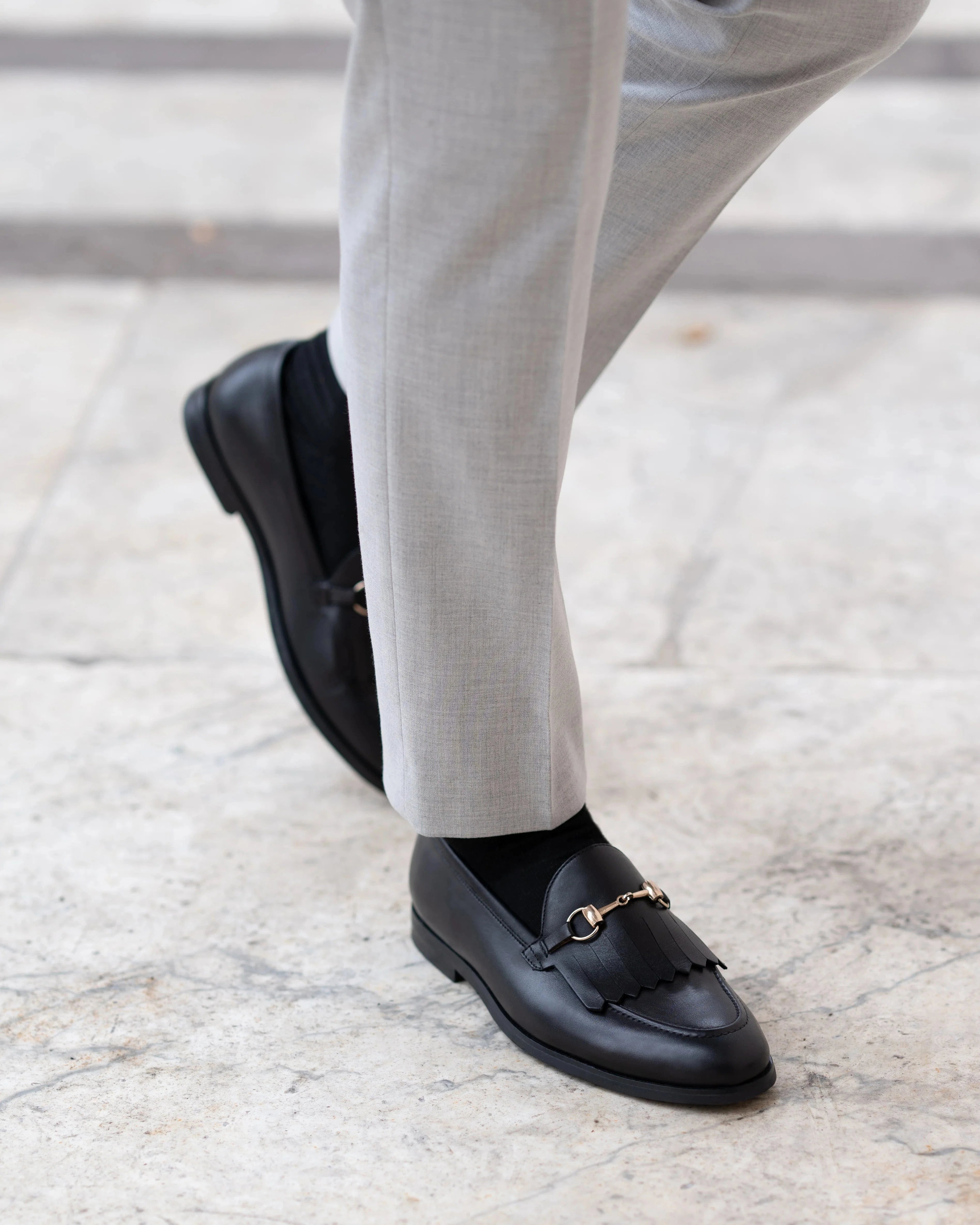 Noirtide Bespoke Men's Black Calf Leather Loafer