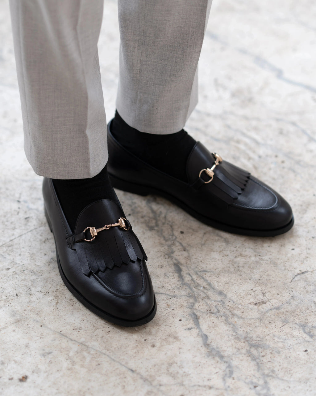 Noirtide Bespoke Men's Black Calf Leather Loafer