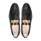 Noirtide Bespoke Men’s Black Calf Leather Tassel Loafer