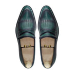 Noirtide Bespoke Men's Burnished Green Leather Loafer