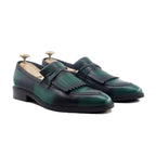 Noirtide Bespoke Men's Burnished Green Leather Loafer