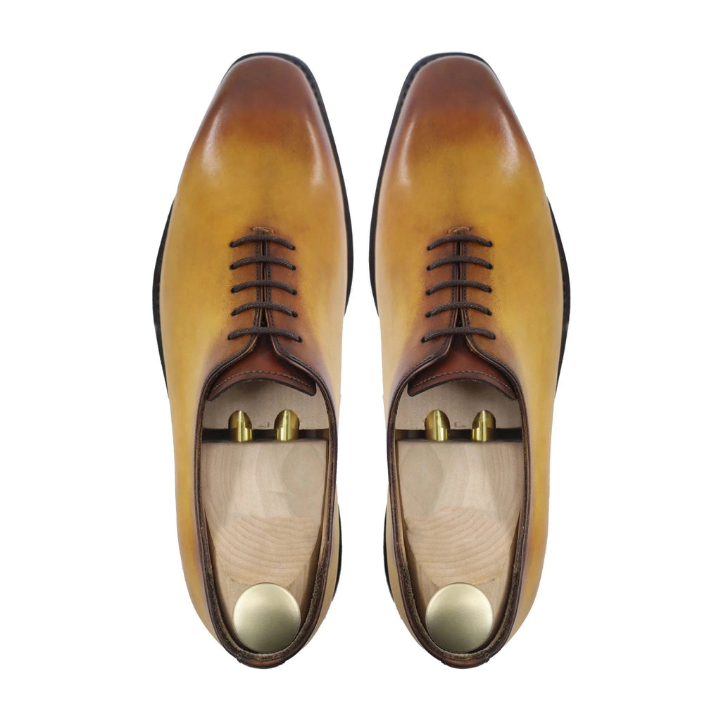 noirtide Bespoke Men's Burnished Tan Calf Leather Wholecut Shoe - Goodyear Welted
