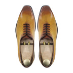 noirtide Bespoke Men's Burnished Tan Calf Leather Wholecut Shoe - Goodyear Welted