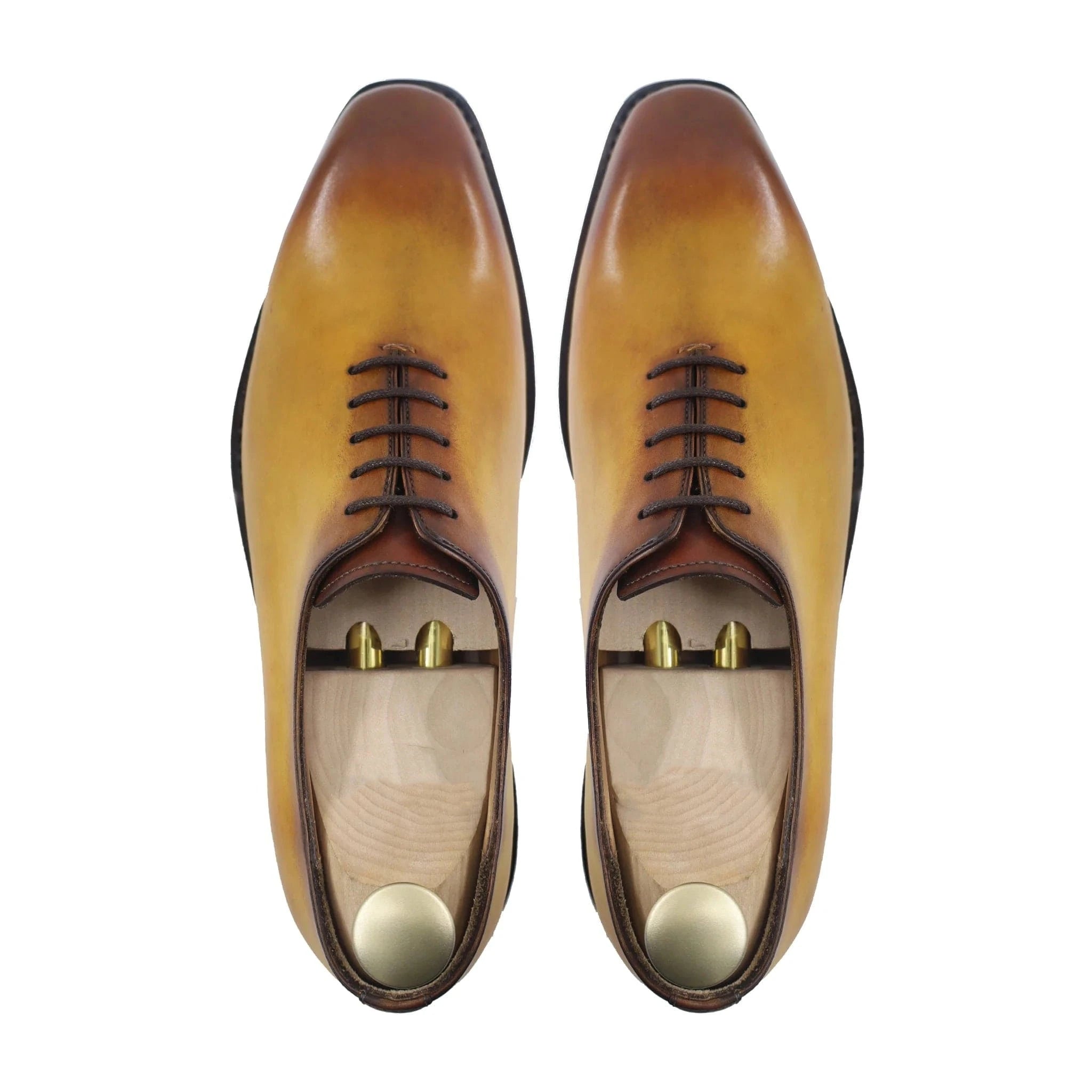 noirtide Bespoke Men's Burnished Tan Calf Leather Wholecut Shoe - Goodyear Welted