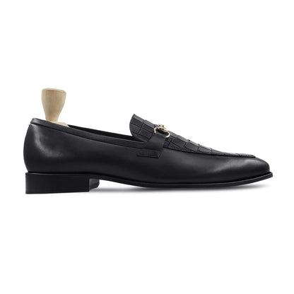 Noirtide Bespoke Men's Crocodile Pattern Leather Loafer